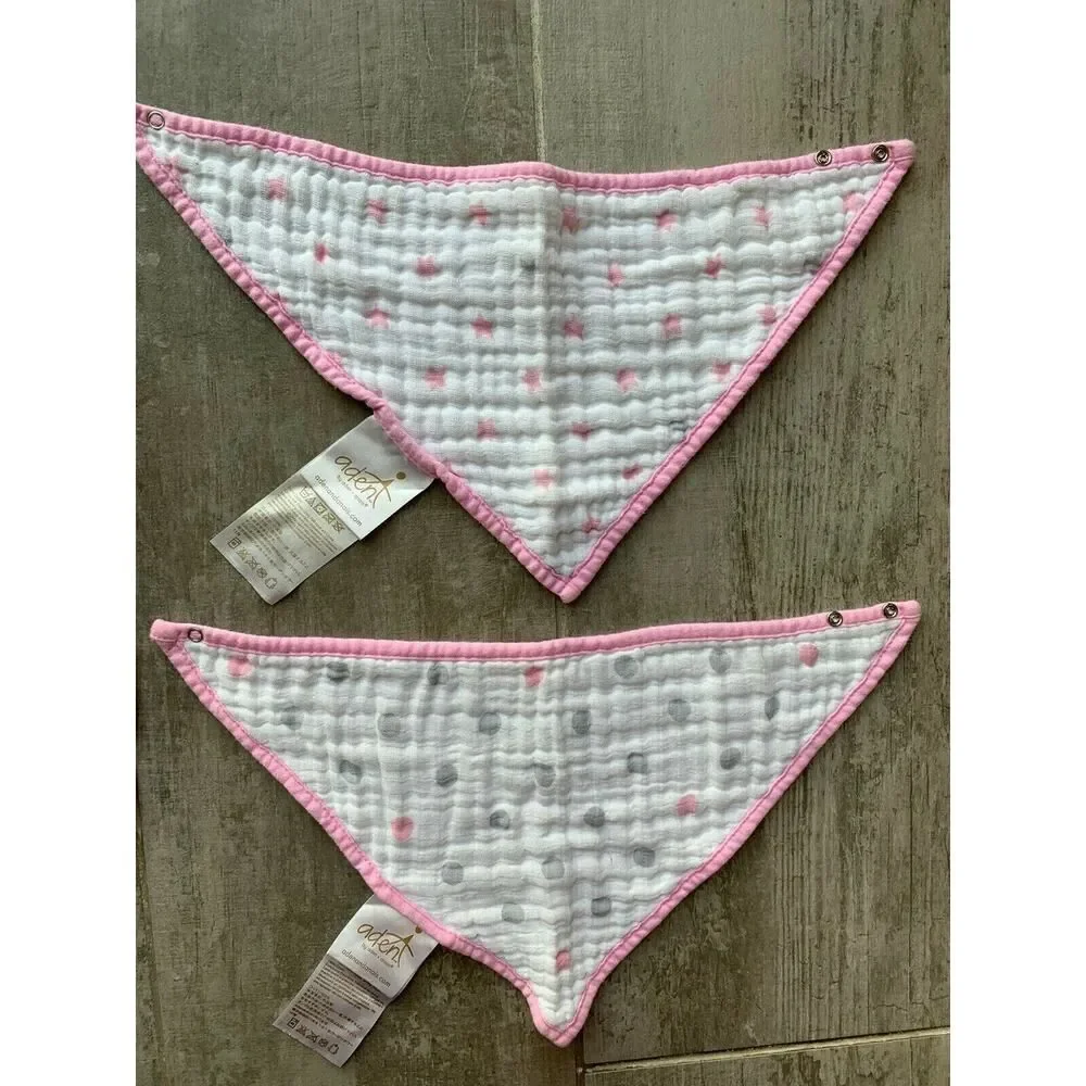 ADEN & ANAIS Lot 3 Baby Muslin Cotton Bandana Bib COTTON ON Square Bib EUC